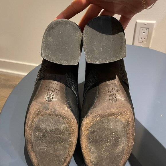 Brunello Cucinelli black leather ankle boots Sz 9 - Picture 4 of 5